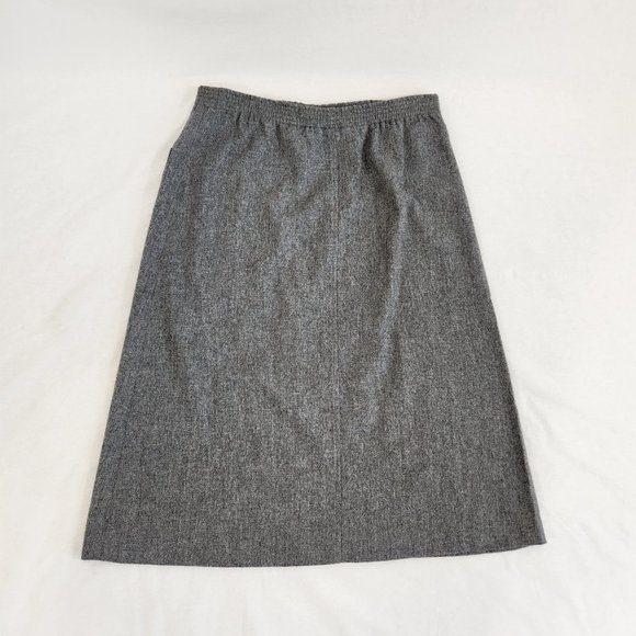 Vintage SUMMIT SPORTWEAR Minimalist Academia Wool Blend Gray Midi Skirt Size 10. - Picture 6 of 16